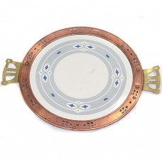 UNICAT : Platou Wiener Secession - Crăciun 1896 | porțelan Royal Vienna , cupru & alamă | Austria UNICAT : Platou Wiener Secession - Crăciun 1896 | porțelan Royal Vienna , cupru & alamă | Austria