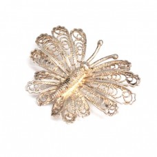 Delicată broșă din argint filigranat | Fluture | manufactură de artizan italian