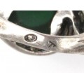 Vechi inel modernist Mid-Century | argint & sticlă colorată în masă | anii '60 Polonia