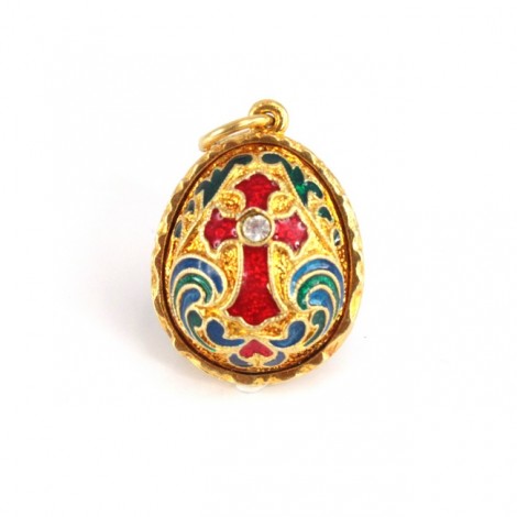 Pandant religios Crux Gemmata | stil Faberge | argint aurit și emailat | Rusia