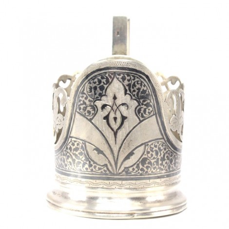  Suport Podstakannik din argint, pentru pahar de ceai  | Art Nouveau | cca.1910