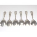 Set de șase lingurițe din argint, pentru deserturi | Neoclasicism | cca.1950 Italia