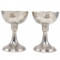 Serviciu  tête-à-tête de cupe Art Deco pentru cocktail | cupru argintat | atelier New Yorkez | cca.1910-1920 Serviciu  tête-à-tête de cupe Art Deco pentru cocktail | cupru argintat | atelier New Yorkez | cca.1910-1920