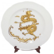 Rafinată farfurie decorativă chinezească | pictură în fier Wuhu, cu aur coloidal | China cca. 1970