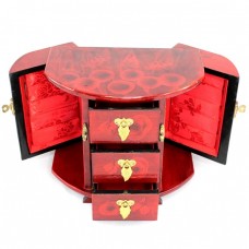 Inedit dulăpior-cabinet, chinezesc, pentru bijuterii | Xiantao | lacquer tianqi | China | cca.1970