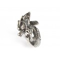 Inedit inel cinetic balinez | Dragon - Naga | manufactură în argint | Indonezia