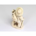 Veche miniatură sculptată în fildeș natural | Li Tieguai | perioada Qing | China cca.1900