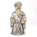 Statuetă taoistă realizată din rășină laminată cu argint | Zeul Lu | Italia cca.1980