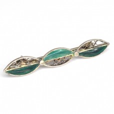 Delicată brosă din argint filigranat, aurit și emailat champlevé | Italia anii '70