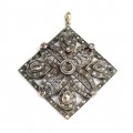 Opulent pandant victorian decorat cu diamante naturale 1.35 CT | manufactură în argint & aur | cca.1900 Marea Britanie