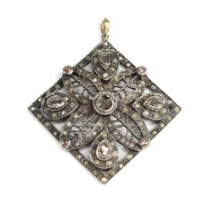 Opulent pandant victorian decorat cu diamante naturale 1.35 CT | manufactură în argint & aur | cca.1900 Marea Britanie