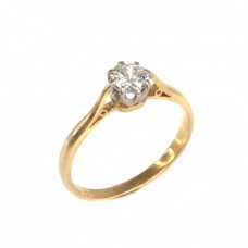 Inel victorian, de logodnă, aur 22 K & diamant solitaire 0.52 CT | cca.1900 Marea Britanie Inel victorian, de logodnă, aur 22 K & diamant solitaire 0.52 CT | cca.1900 Marea Britanie