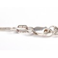 Elegant colier sautoir | argint rodiat & acvamarin de sinteză | Mexic