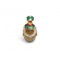 Pandant stil Fabergé | argint aurit, emailat & cuarț fumuriu | Rusia