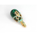 Pandantiv stil Fabergé | argint aurit & malachit natural | Rusia