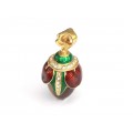 Impresionant pandant Fabergé | Lotus | argint aurit, emailat & ochi de tigru | Rusia