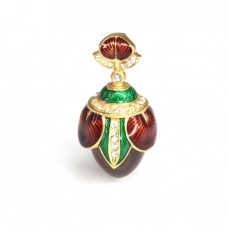 Impresionant pandant Fabergé | Lotus | argint aurit, emailat & ochi de tigru | Rusia