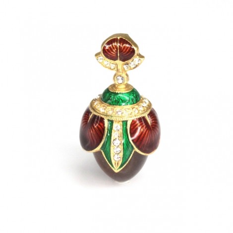 Impresionant pandant Fabergé | Lotus | argint aurit, emailat & ochi de tigru | Rusia