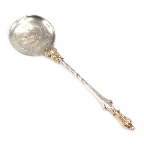 Excepțională linguriță pentru deserturi și mâncare pasată | manufactură în argint | secol XIX | Franța