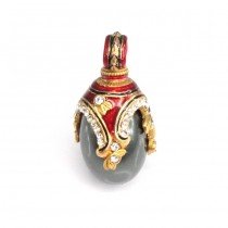 Superb pandant " Ou Fabergé " | argint emailat & hematit | Rusia