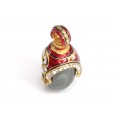 Superb pandant " Ou Fabergé " | argint emailat & hematit | Rusia