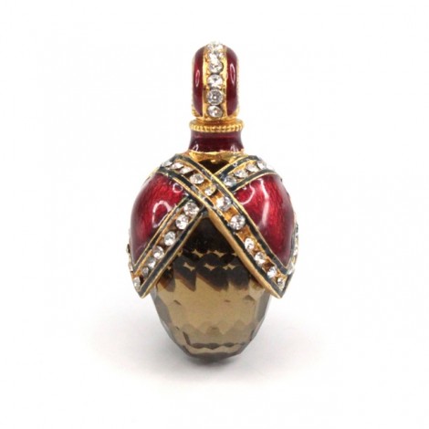 Elegant pandantiv în stil Fabergé | argint emailat și aurit & cuarț fumuriu | Rusia