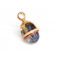 Pandant în stil Fabergé | Royal Crown | argint aurit și emailat & lapis lazuli | Rusia