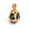 Pandant în stil Fabergé | Royal Crown | argint aurit și emailat & lapis lazuli | Rusia