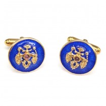 Butoni heraldici în stil Fabergé | argint emailat & aurit | Rusia