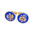 Butoni heraldici în stil Fabergé | argint emailat & aurit | Rusia