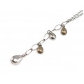 Elegant colier minimalist | Lavalier | argint & argint patinat | Italia anii '2000