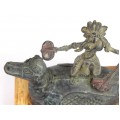 Veche statuetă hindusă | Saraswati |  aliaj bronz Dhokra | India