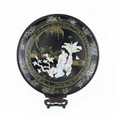 Impresionant platou decorativ chinezesc | lacquer &  sidef natural | China anii '60 Impresionant platou decorativ chinezesc | lacquer &  sidef natural | China anii '60