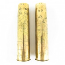 Excepțională garnitură de vaze Trench Art, realizată din obuze americane | cca.1945 | Franța Excepțională garnitură de vaze Trench Art, realizată din obuze americane | cca.1945 | Franța