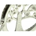 Rafinat inel din argint | Pomul vieții |  argint rodiat & cristale zirconium | Mărimea 18