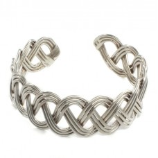 Brățară cuff balineză manufacturată în argint împletit |  Endless | Indonezia Brățară cuff balineză manufacturată în argint împletit |  Endless | Indonezia