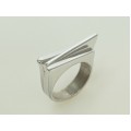 Inedit inel elaborat în manieră arhitecturală futuristă | argint 925 | Italia