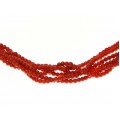 Splendid colier multi-strand cu anturaje de coral roșu natural de Sardinia | Oxblood |  închidere din aur 18k | Italia