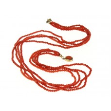 Rafinat colier de coral roșu natural de Sardinia | închidere din argint vermeil | Italia cca.1970 Rafinat colier de coral roșu natural de Sardinia | închidere din argint vermeil | Italia cca.1970