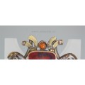 UNICAT: pandant art nouveau. cca 1880. atelier francez. bronz & cupru. melt glass & pietre naturale