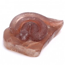 Vechi prespapier egiptean, sculptat într-un rar specimen de calcit roz Vechi prespapier egiptean, sculptat într-un rar specimen de calcit roz
