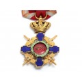 Decorație regalistă: Ordinul Național ”Steaua României” Cls. II, de război | Model 1877 | argint aurit & email 