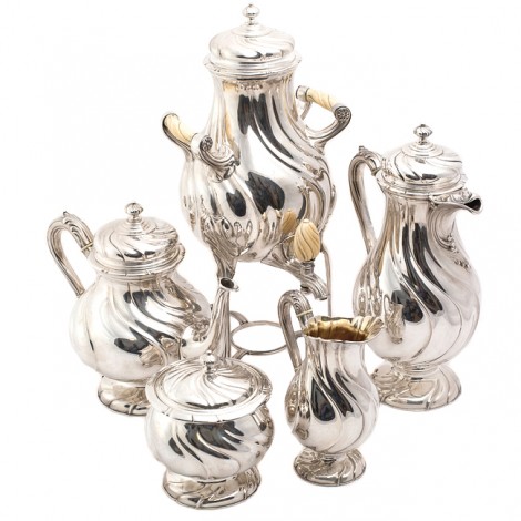 Monumentală garnitură Art Nouveau, din argint, pentru servirea ceaiului și a cafelei |  atelier Wolfers Freres | Belgia | cca. 1910