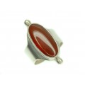 Inel modernist tuareg decorat cu agat carnelian Kabdi | manufactură de artizan Kel Inedan  Niger 