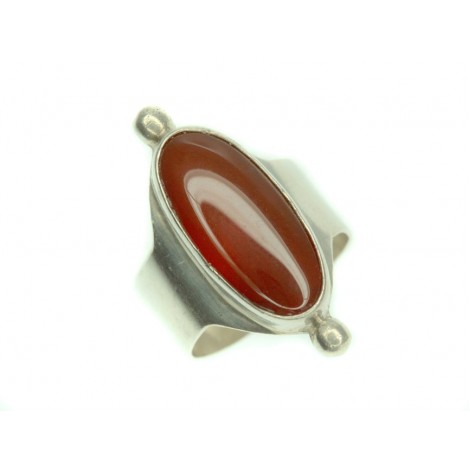 Inel modernist tuareg decorat cu agat carnelian Kabdi | manufactură de artizan Kel Inedan  Niger 