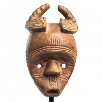 Veche mască ceremonială africană Ekuk | triburile Kwele | Gabon | prima jumătate a secolului XX