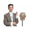 Raritate : Veche mască șamanică nepaleză | lemn sculptat și patinat | secol XIX