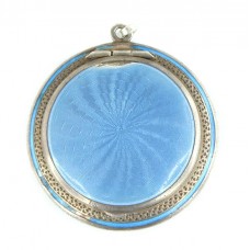 Pandant locket din argint emailat basse-taille și gravat guilloche | Art Deco | Norvegia | cca.1930 Pandant locket din argint emailat basse-taille și gravat guilloche | Art Deco | Norvegia | cca.1930