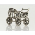 Miniatură din argint cărucior pentru bebeluși | Italia 