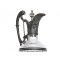 Splendidă carafă Historismus | alamă argintată & cristal | cca. 1880 | Germania
